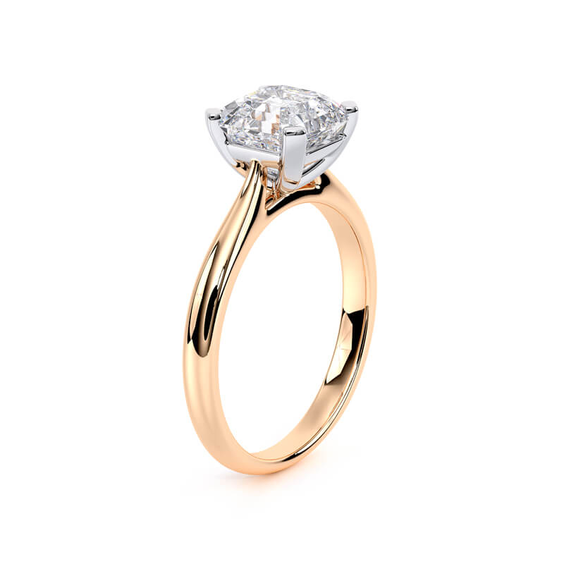 1.50ct LAB GROWN ASSCHER SHAPE DIAMOND SOLITAIRE ROSE GOLD RING SIDE VIEW PHOTO 2