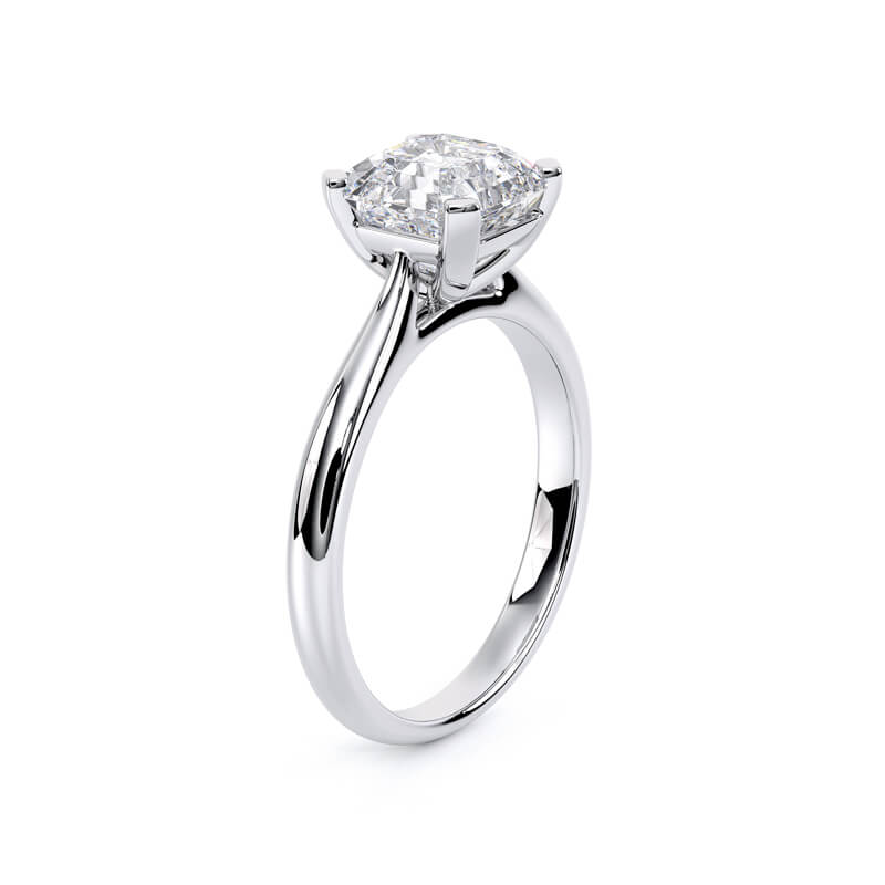 1.50ct LAB GROWN ASSCHER SHAPE DIAMOND SOLITAIRE WHITE GOLD RING SIDE VIEW PHOTO 2