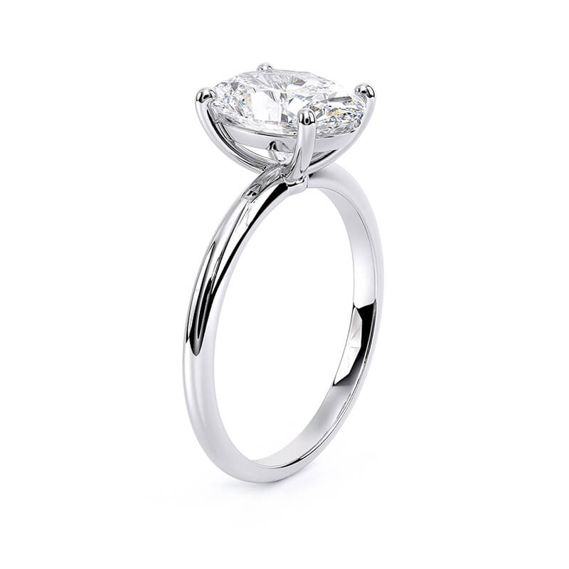 1.50ct LAB GROWN OVEL SHAPE DIAMOND SOLITAIRE WHITE GOLD RING SIDE VIEW PHOTO 2