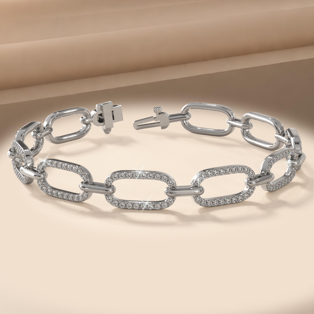 Lab Grown Diamond White Gold Bracelet 2